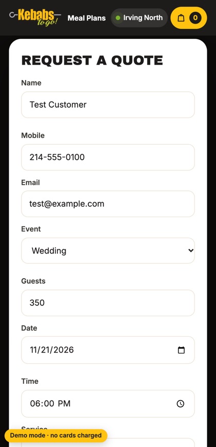 Wedding quote request