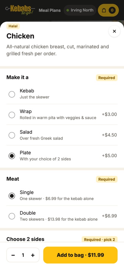 Build your order